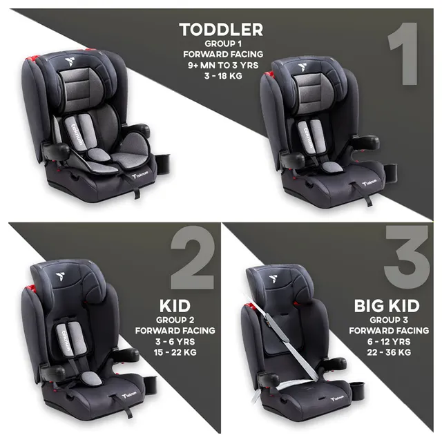 Teknum - Pack and Go Foldable Car Seat w/ Ace Diaper Bag - Grey