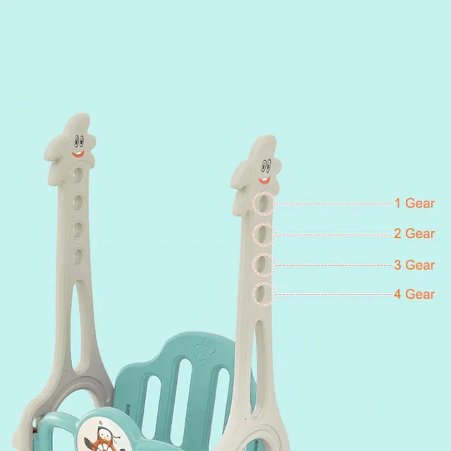 Little Story 3-in-1 Swing with Slide - Indoor/Outdoor Playset for 1-6 Years, Slide, Climbing Steps, Green