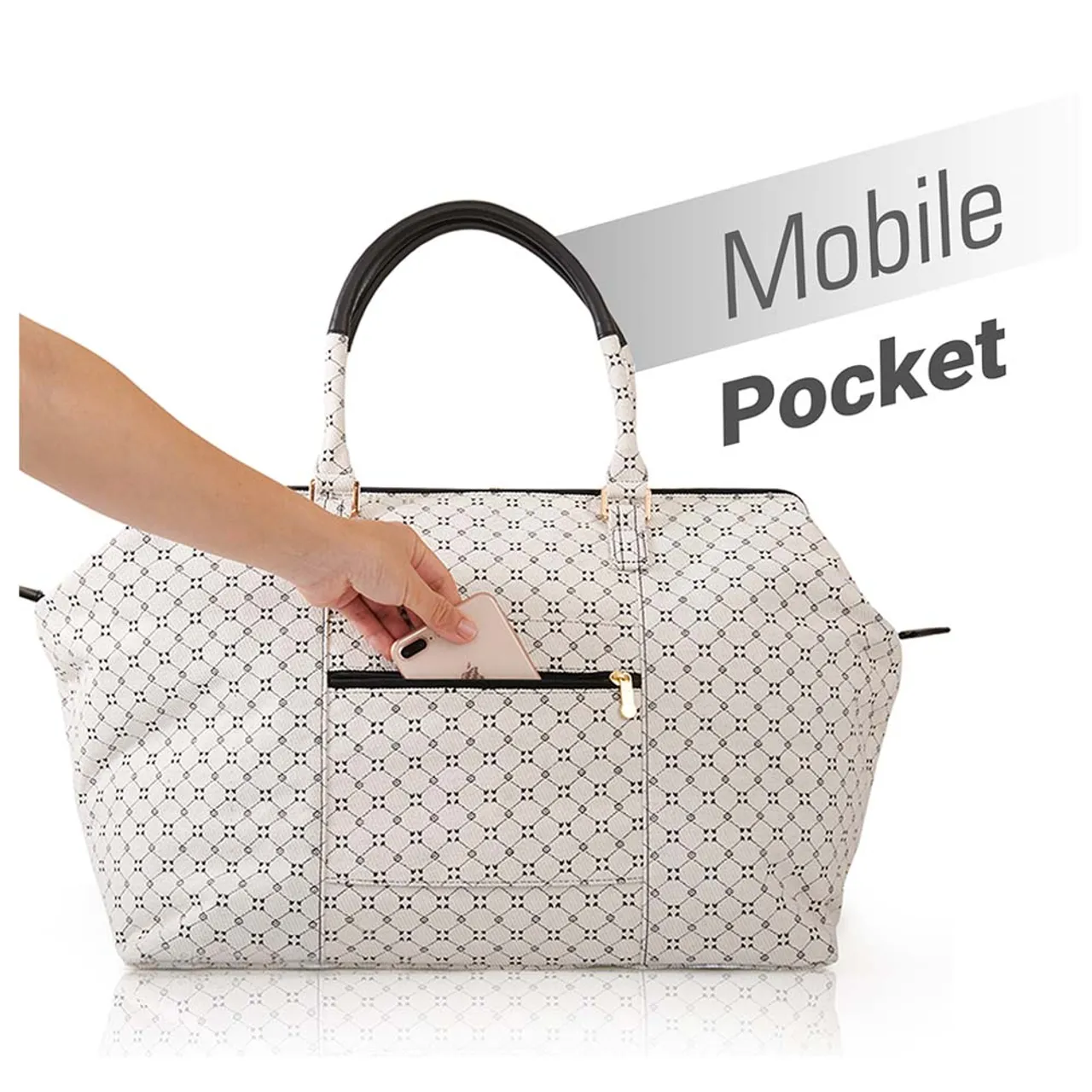 Sunveno Mommy Fashion Diaper Bag - Stylish, Waterproof, and Perfect for Travel White