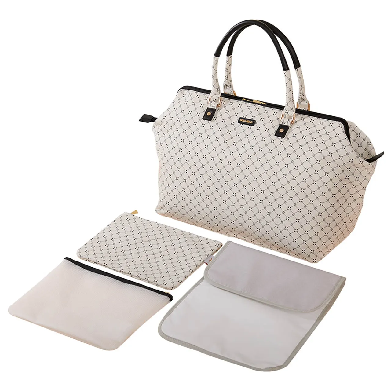 Sunveno Mommy Fashion Diaper Bag - Stylish, Waterproof, and Perfect for Travel White