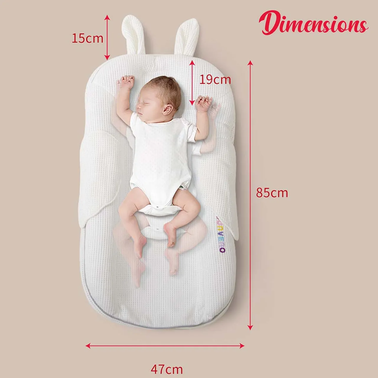 Sunveno Portable Baby Anti-Spill U Shape Pillow with Slope Pad & Hip Pillow – White, Comfortable & Safe for Newborns