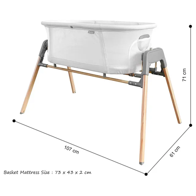 Teknum 3-IN-1 Baby Rocker Bassinet/ Infant Crib w/ Mosquito net - White