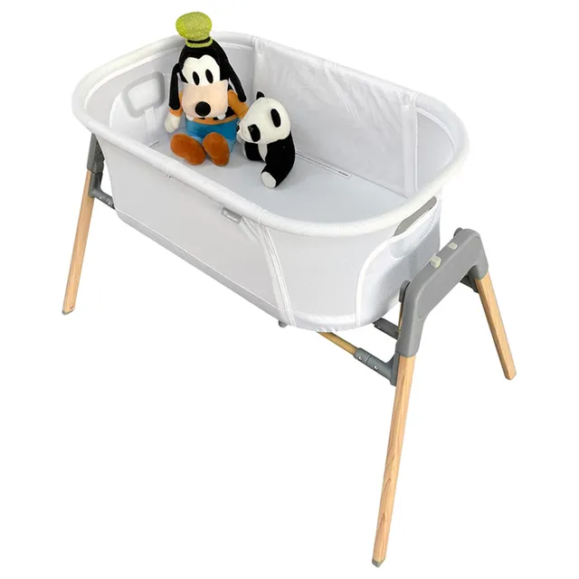 Teknum 3-IN-1 Baby Rocker Bassinet/ Infant Crib w/ Mosquito net - White