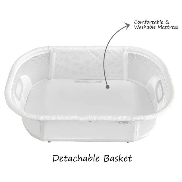 Teknum 3-IN-1 Baby Rocker Bassinet/ Infant Crib w/ Mosquito net - White