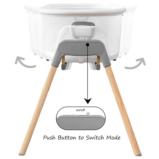 Teknum 3-IN-1 Baby Rocker Bassinet/ Infant Crib w/ Mosquito net - White