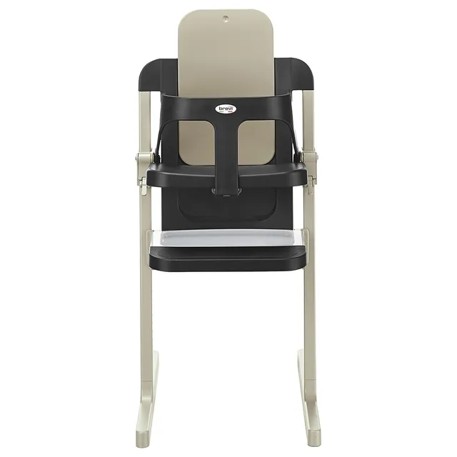 Brevi Slex Evo Premium High Chair 0-6 Months, Adjustable Seat & Footrest, Steel, Anthracite Grey