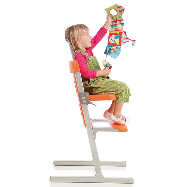 Brevi Slex Evo Premium High Chair 0-6 Months, Adjustable Seat & Footrest, Steel, Anthracite Grey