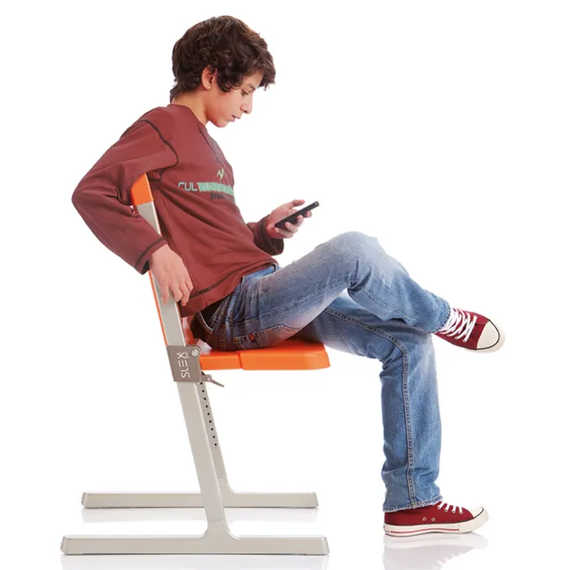 Brevi Slex Evo Premium High Chair 0-6 Months, Adjustable Seat & Footrest, Steel, Anthracite Grey