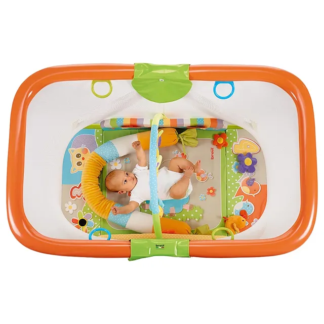 Brevi Soft & Play 4-in-1 Convertible Playpen, Activity Gym, Toy Bar, Phthalates Free, for 6M+, L95xB40xH60cm