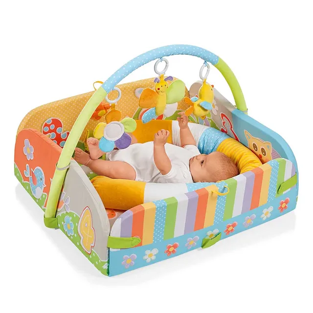 Brevi Soft & Play 4-in-1 Convertible Playpen, Activity Gym, Toy Bar, Phthalates Free, for 6M+, L95xB40xH60cm