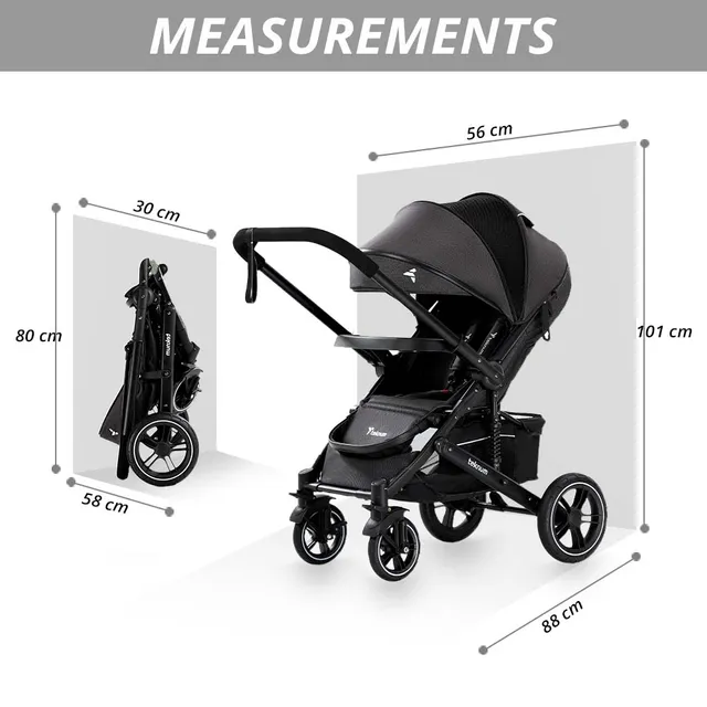 Teknum - Reversible Moon Walk Stroller - Black