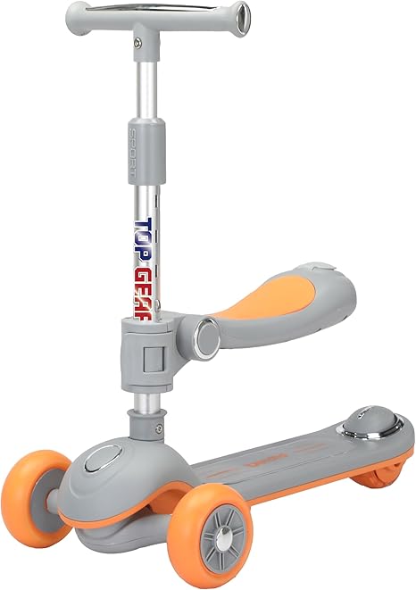 Top Gear Toddler Scooter/Balance Bike TG 8027 with Music & Light, Ride On Toys for 2-12 Years - Grey