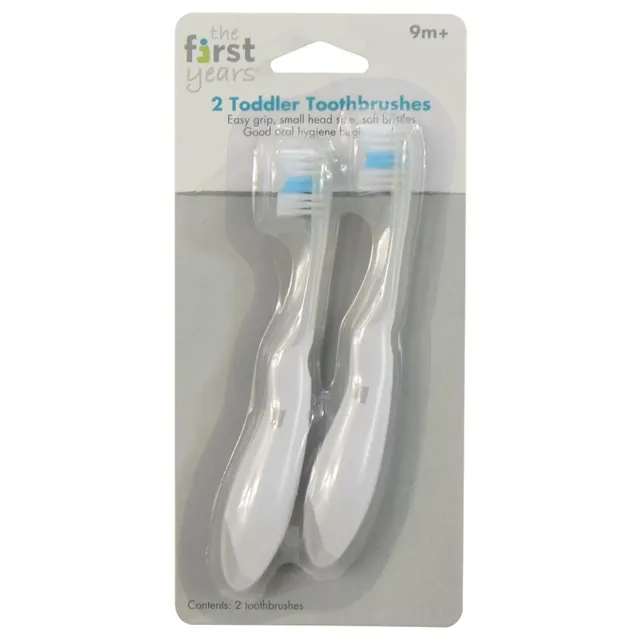The First Years - Toddler Toothbrush - Pack of 2 - White