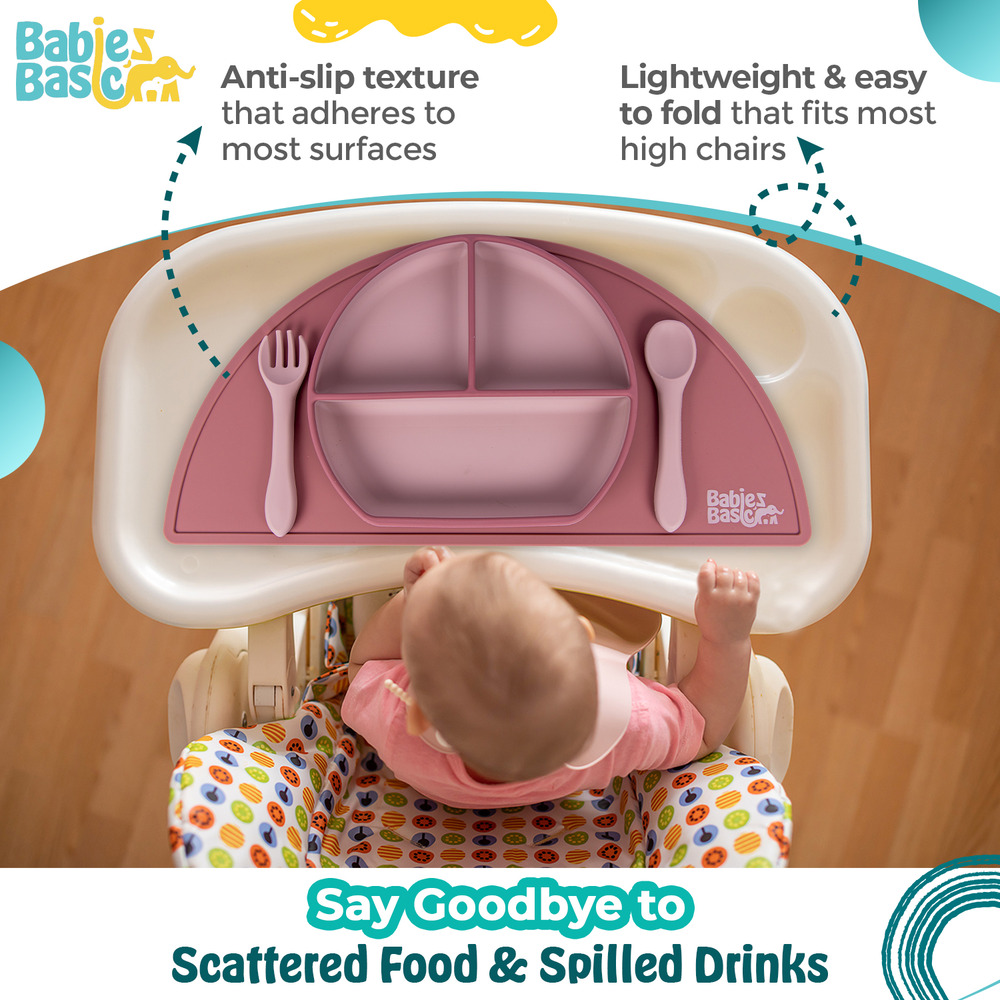Babies Basic - Silicone Placemat for Kids - Pink