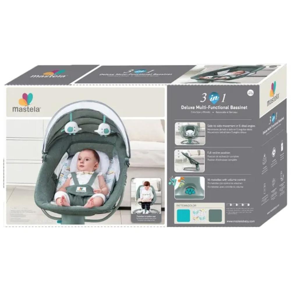 Baby Swing Bassinet Cardle Bed 3 In 1 For Newborn To Toddler -Grey