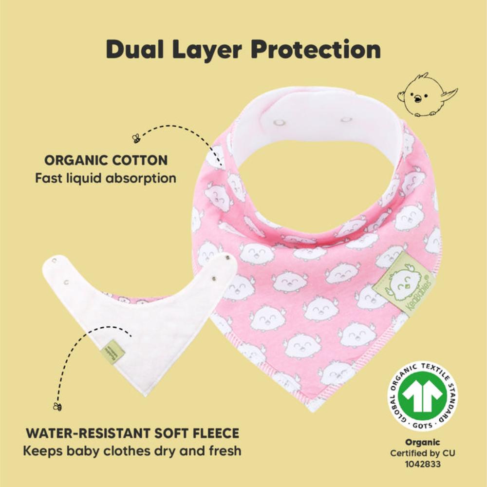 KeaBabies 8 Pack Bandana Bibs Pink Dreams