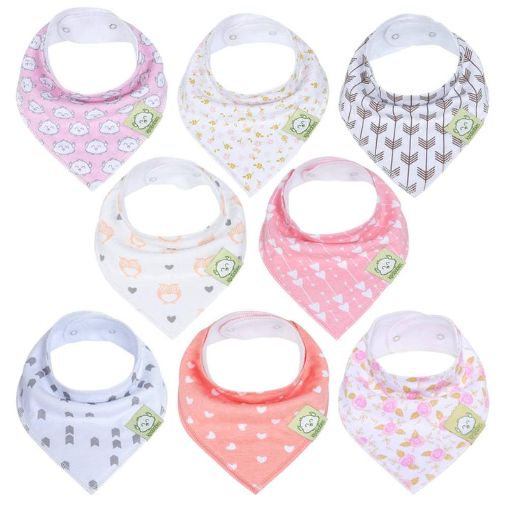KeaBabies 8 Pack Bandana Bibs Pink Dreams