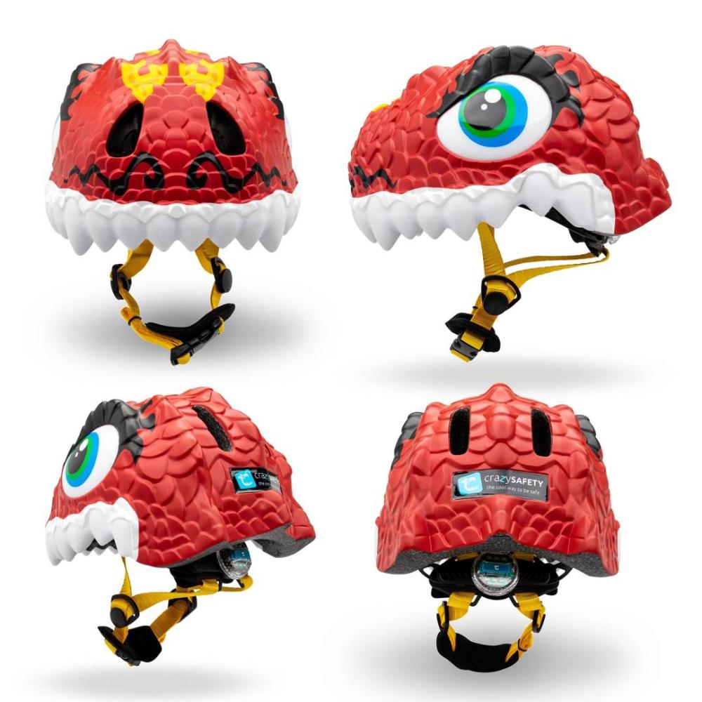 Crazy Safety - Bicycle Helmet Dragon - Red