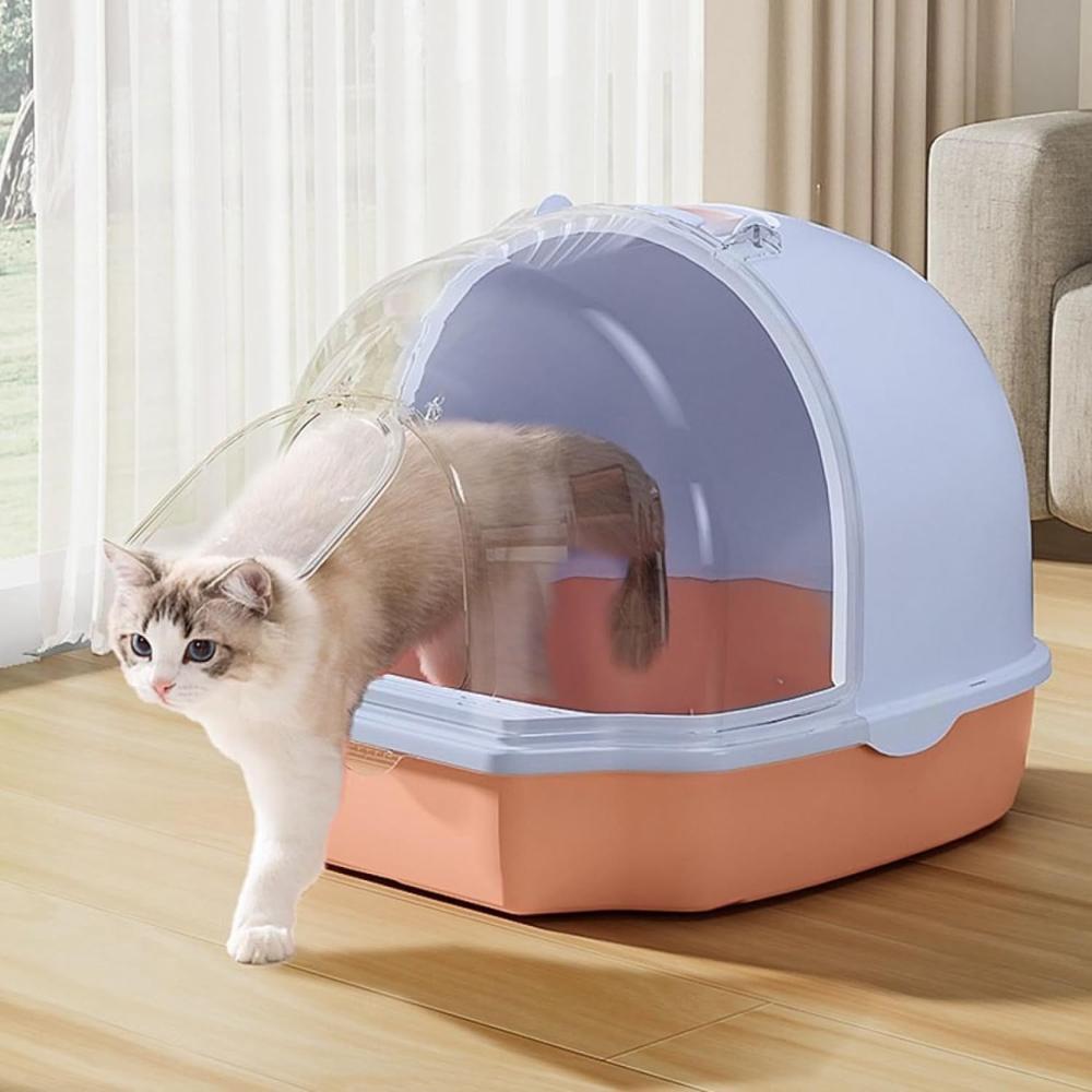 Hocc - Cat Sandbox Dome-shaped - Pink (19.7 X 16.5 X 15.7 Inches)