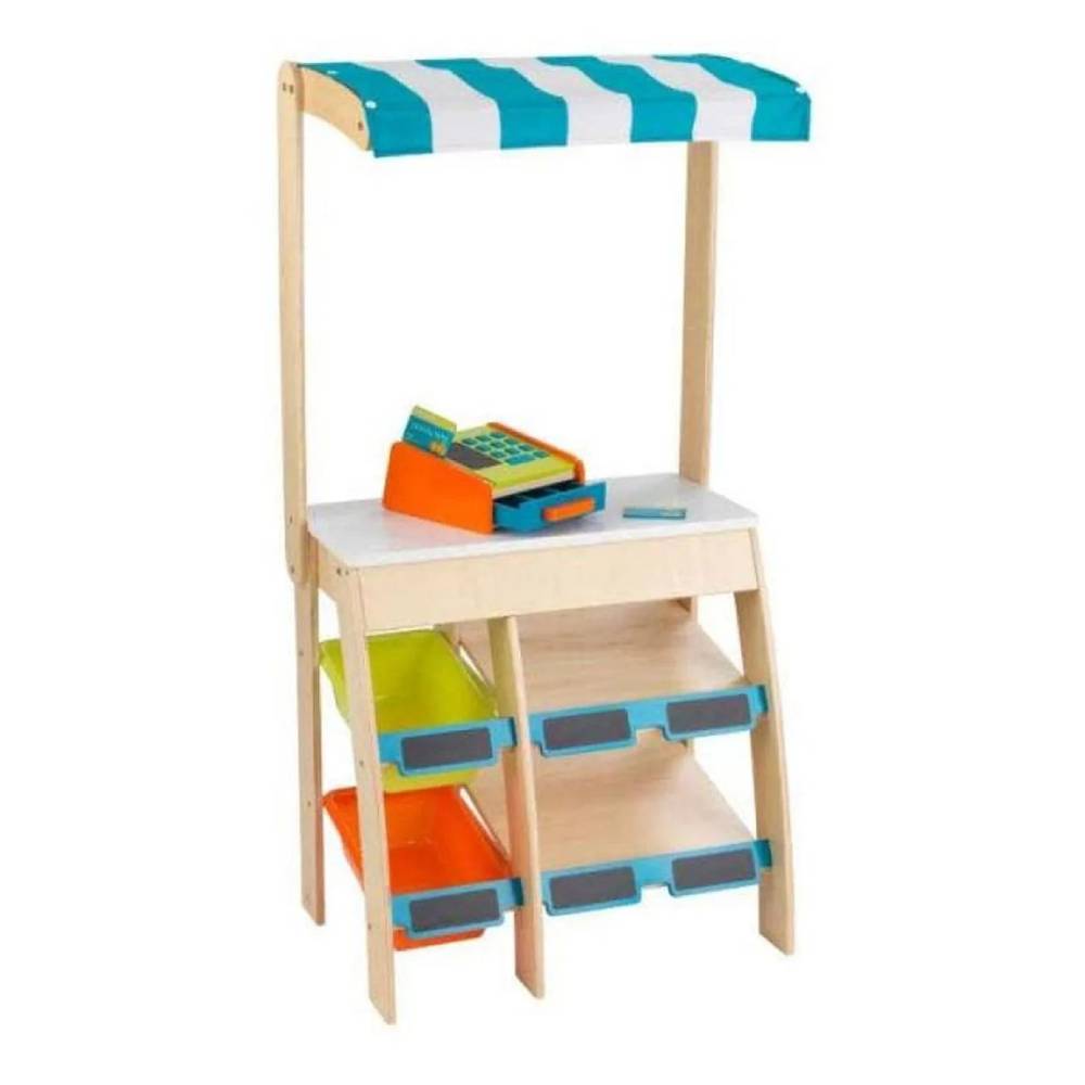 KidKraft Grocery Market Place Playset - Wooden Grocery Store for Kids with Interactive Features