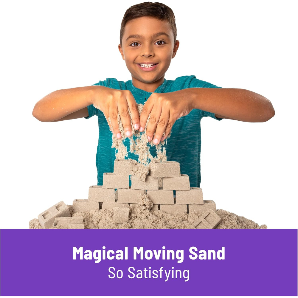 Kinetic Sand Construction Folding Sandbox - 2lbs Sensory Play Set for Kids
