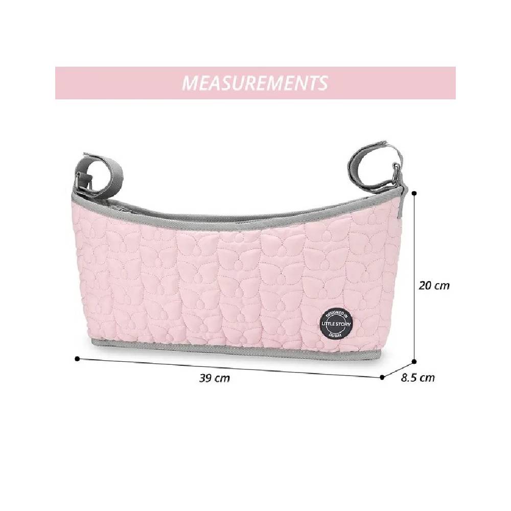Little Story Premium Stroller Bag - Quilted - Pink