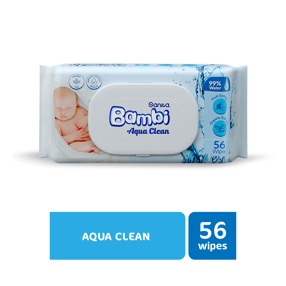 Sanita Bambi Baby Wet Wipes Aqua Clean - 56 Wipes