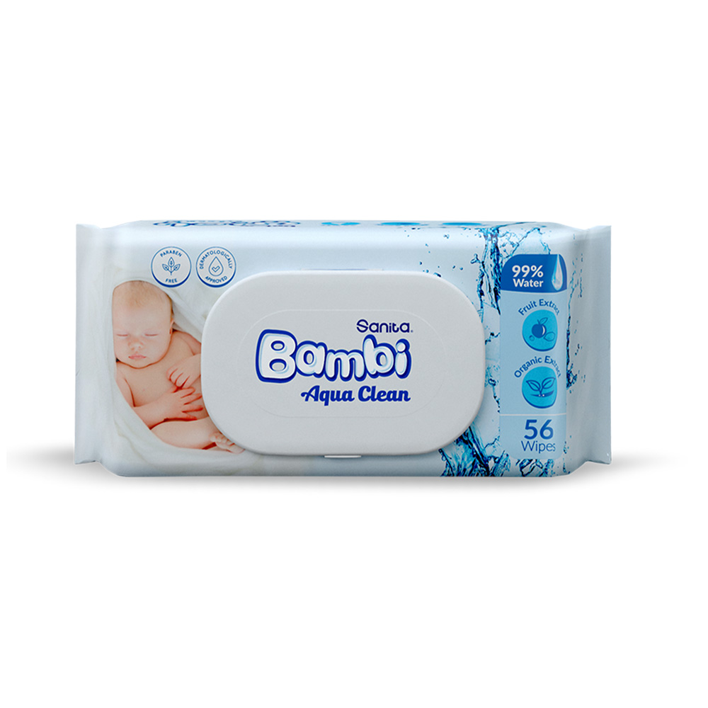 Sanita Bambi Baby Wet Wipes Aqua Clean - 56 Wipes