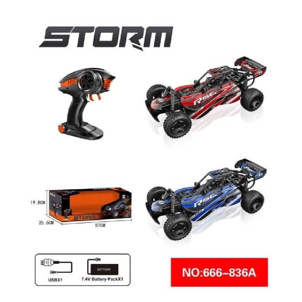 Syrcar - 1:8 R/C Storm Drift Rx Rally Sport Car - High-Speed, Precision Drifting with 2.4GHz Control-Red