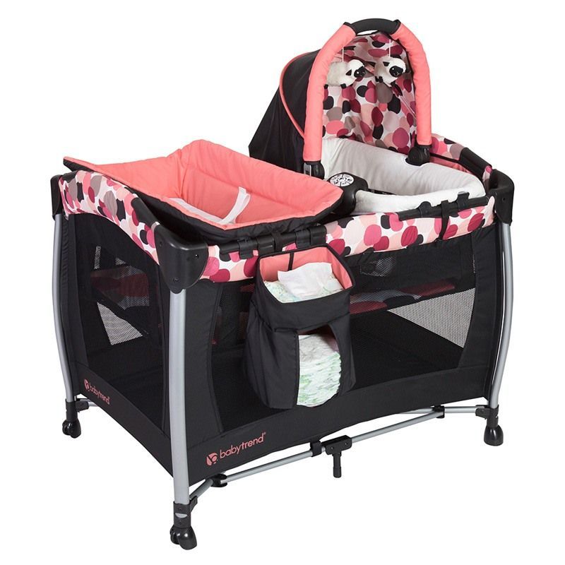 Pink playpen for babies sales
