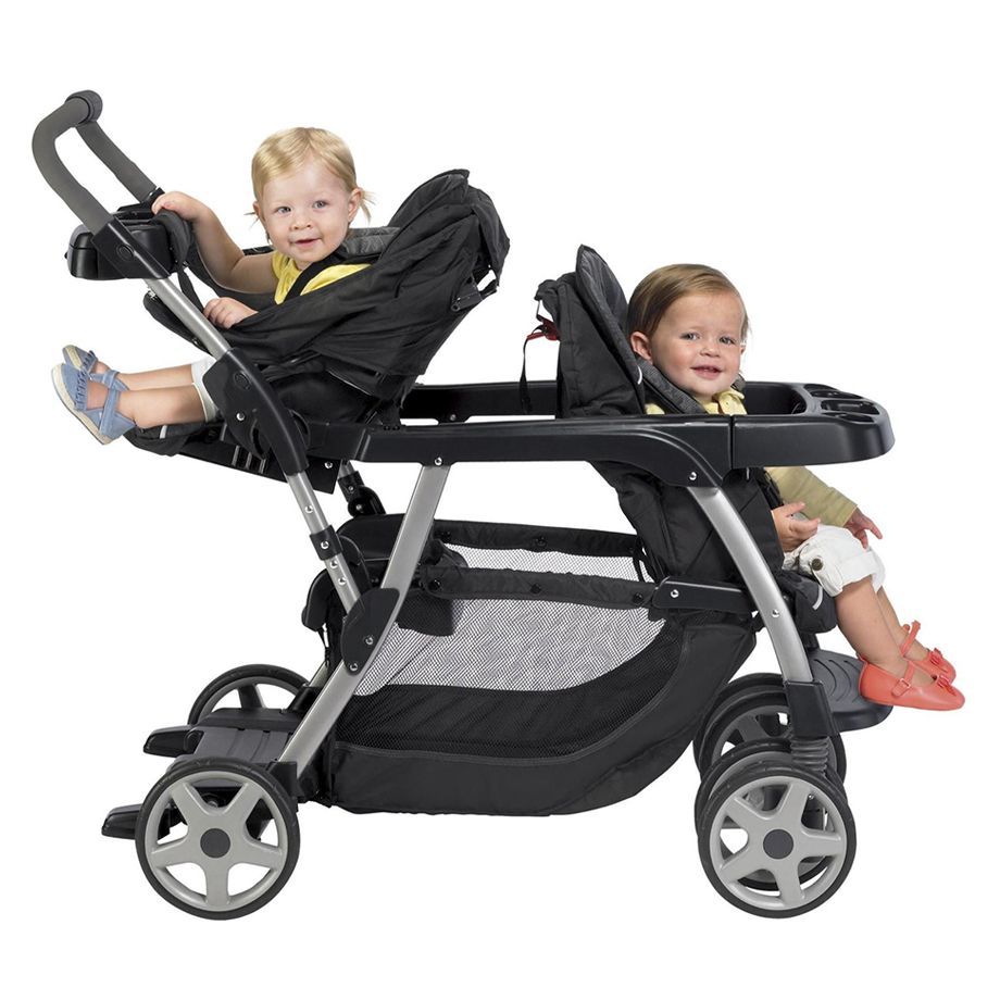 Graco Black Ready2Grow Click Connect LX Double Stroller Babystore.ae