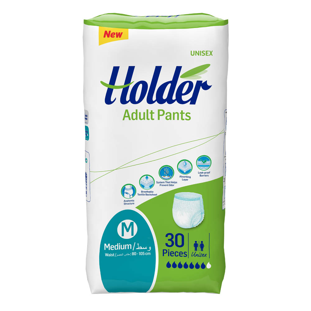 Holder - Adult Pull-Up Pant Diapers, Medium - Pack of 30