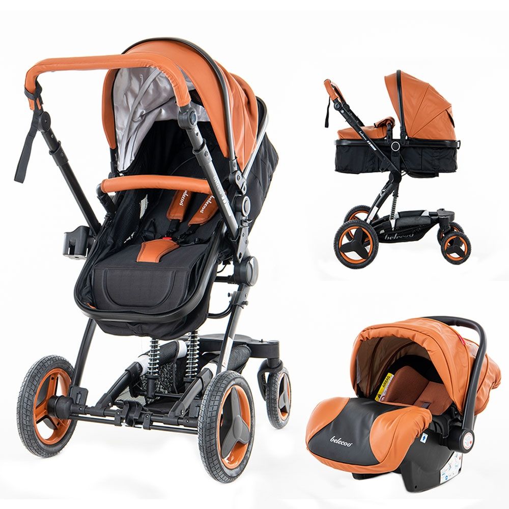 Belecoo 8 Khaki - 4 in 1 Luxury Travel System- Babystore.ae