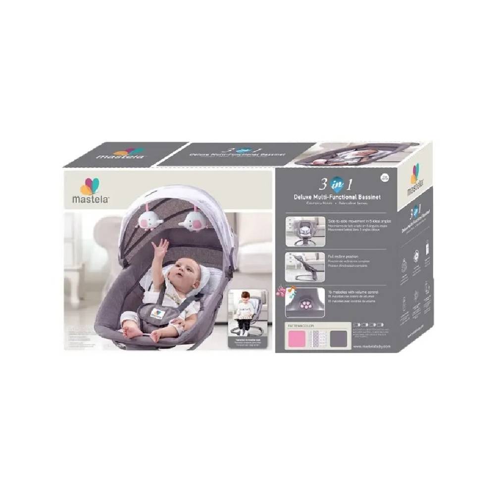 Baby Swing Bassinet Cardle Bed 3 In 1 For Newborn To Toddler -Beige
