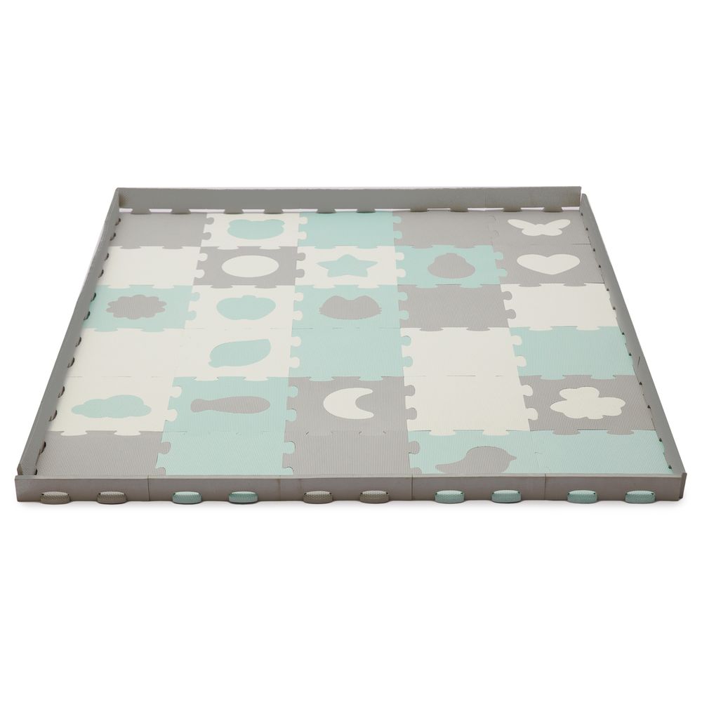 Kinderkraft - Puzzle Luno Shapes Mat 30pcs - Mint