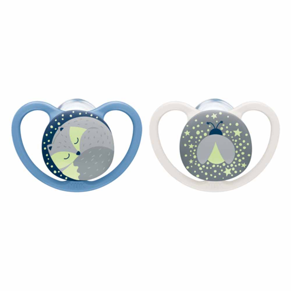 NUK - Star Silicone Soother Day & Night, 6-18m Assorted