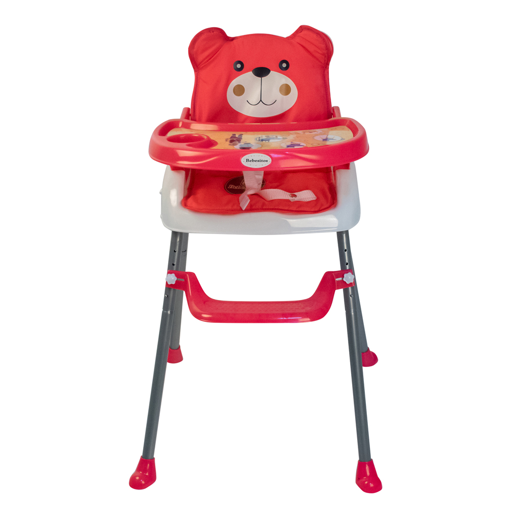 Bebesitos - 3-In-1 Foldable Highchair With Removable Cushion - Pink