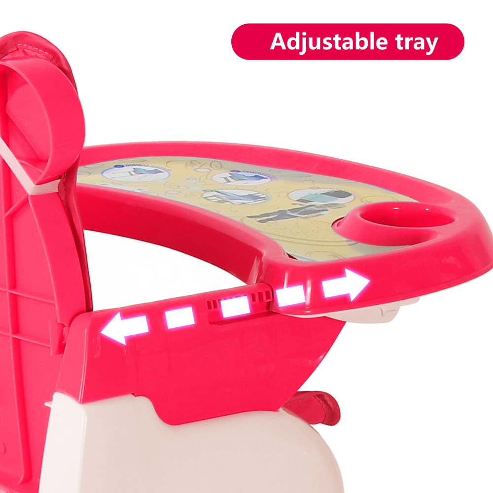 Bebesitos - 3-In-1 Foldable Highchair With Removable Cushion - Pink