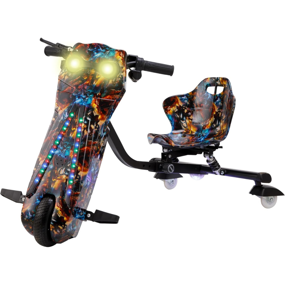 MyToys 360° 36V Electric Drift Scooter – Bluetooth Music, LED Lights, High-Speed Fun for Kids & Adults