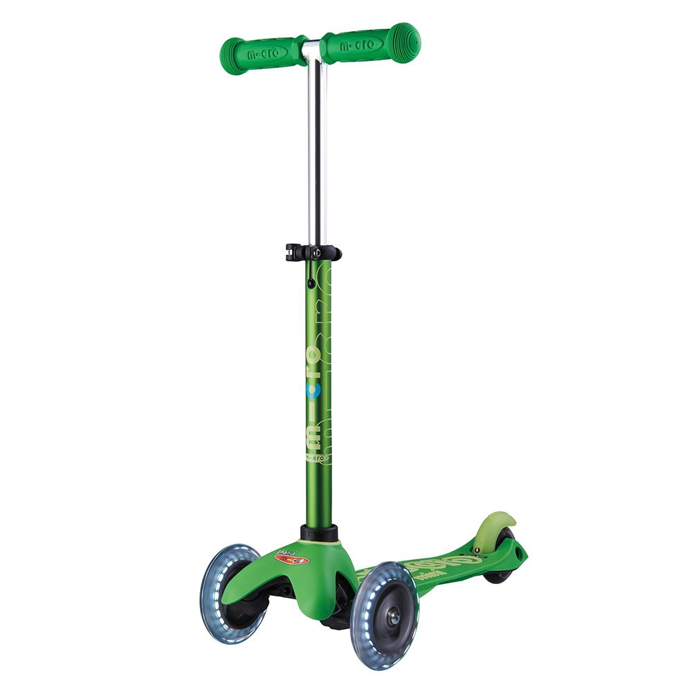 Micro Mini Deluxe Scooter With LED Wheels Green Babystore.ae