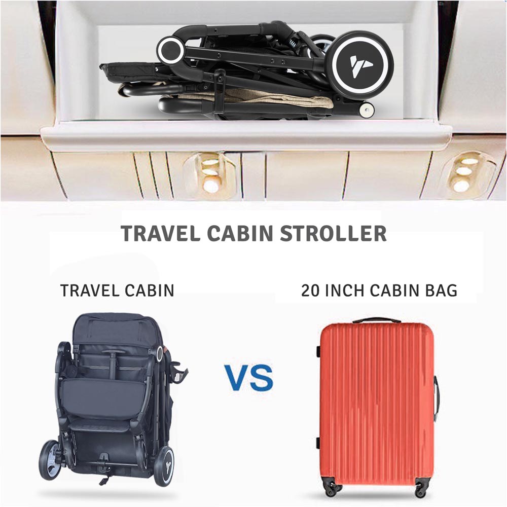 Teknum - Travel Cabin Stroller with Coffee Cup Holder - Ivory