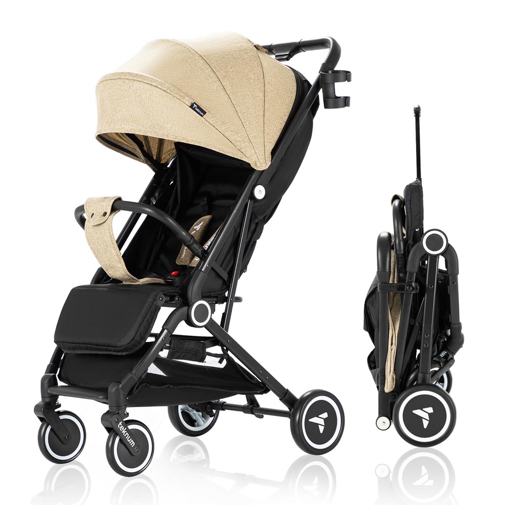 Teknum - Travel Cabin Stroller with Coffee Cup Holder - Ivory