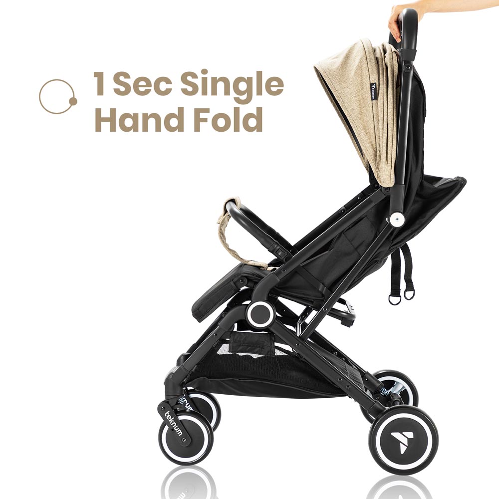 Teknum - Travel Cabin Stroller with Coffee Cup Holder - Ivory