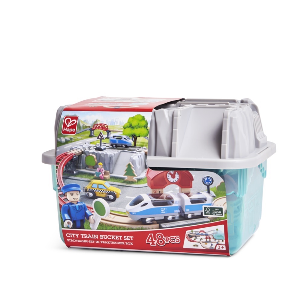 Hape - City Train Bucket Railway Set - 48 Pieces