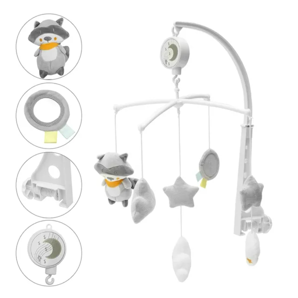 Little Learners - Wind Up Crib Mobile - Raccoon