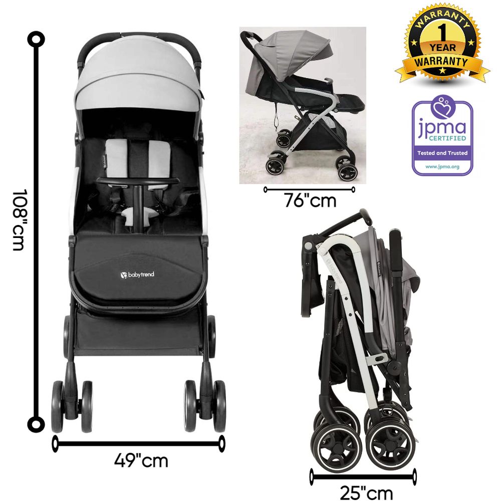 Baby Trend - Single Stroller - Black/Grey