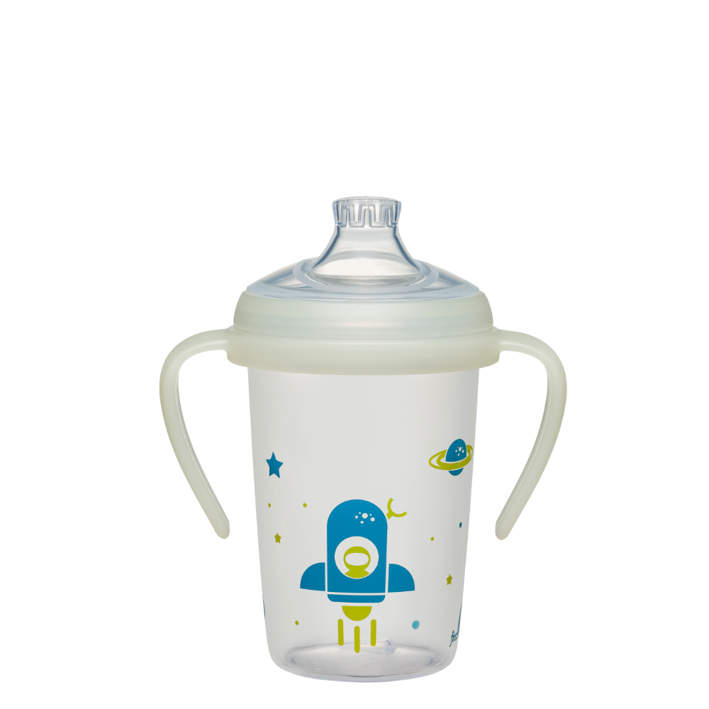 Nip - Baby Training Bottle Wide Lip Pad Leak Proof Glow in Dark -270 ml, Rocket