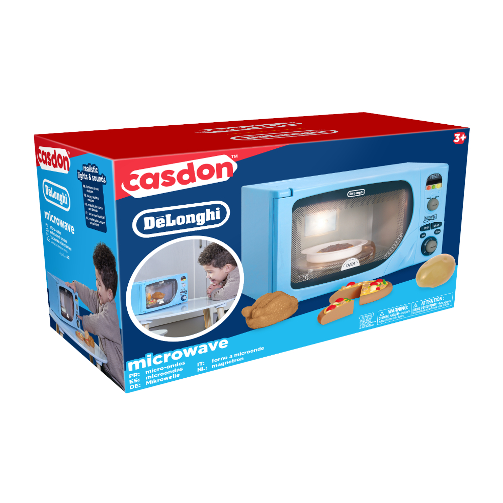Casdon - Delonghi Microwave Toy with LED & Sounds for Kids 3+