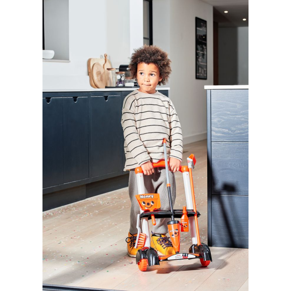 Casdon - Henry Cleaning Trolley Toy Set - Red, 3+