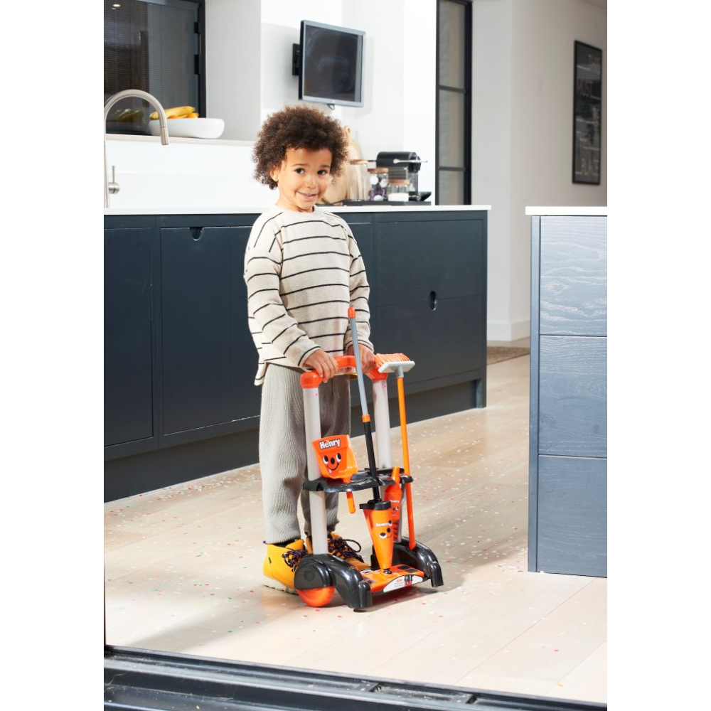 Casdon - Henry Cleaning Trolley Toy Set - Red, 3+